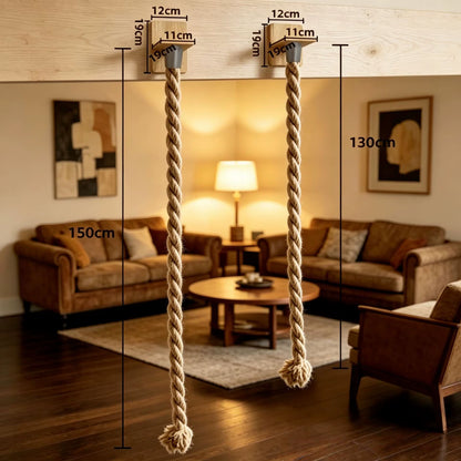 Suction-Cup Cat Climbing Wood Rope Thick Rope Floor-To-Ceiling Cat Treecompact for Small Spaces; Cat Rope Ladder Jumping