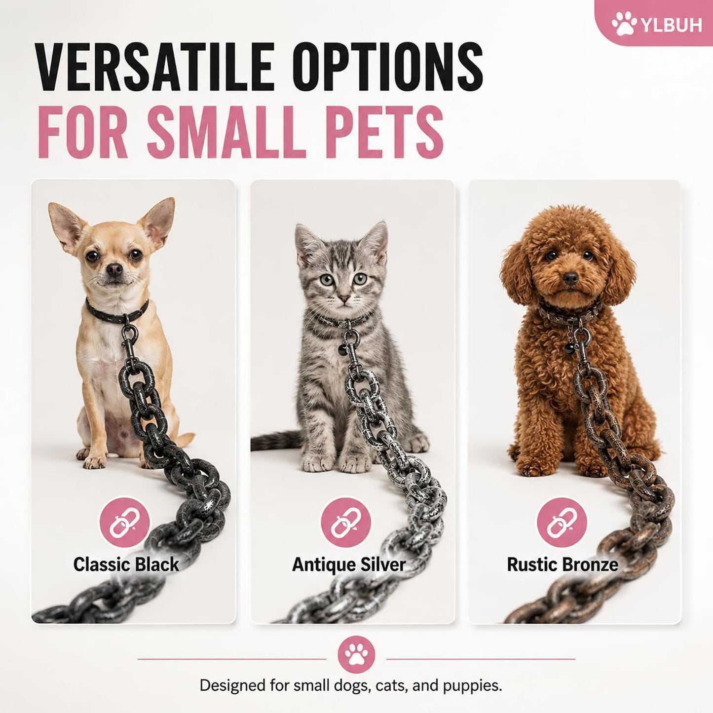 Lightweight Plastic Imitation Heavy-Duty Pet Leash, Funny Realistic Giant Chain Dog Leash, Suitable for Small Dogs and Cats