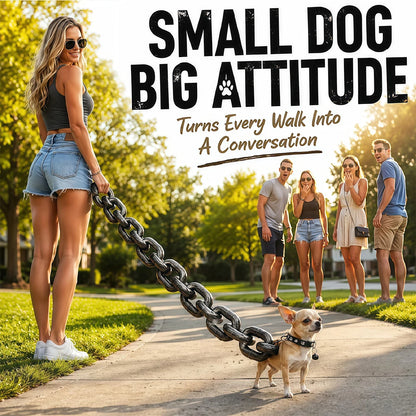 Funny Dog Leash, Giant Plastic Fake Chain Leash for Small Dogs, Lightweight Feel Matching Collar for Small Dogs and Funny Walks