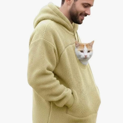 VPETBR Cat Clothes Kangaroo Pocket Plush Hoodie Polyester Dog Jersey Fabric Breathable Windproof Winter Fashion