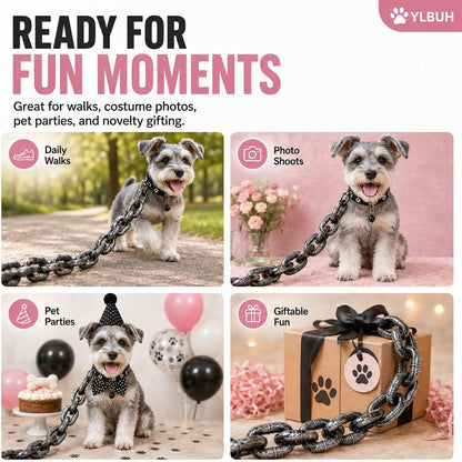 Lightweight Plastic Imitation Heavy-Duty Pet Leash, Funny Realistic Giant Chain Dog Leash, Suitable for Small Dogs and Cats