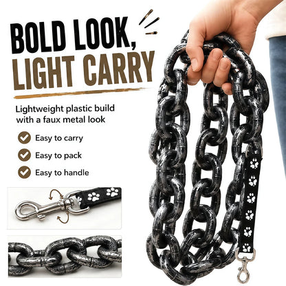 Funny Dog Leash, Giant Plastic Fake Chain Leash for Small Dogs, Lightweight Feel Matching Collar for Small Dogs and Funny Walks