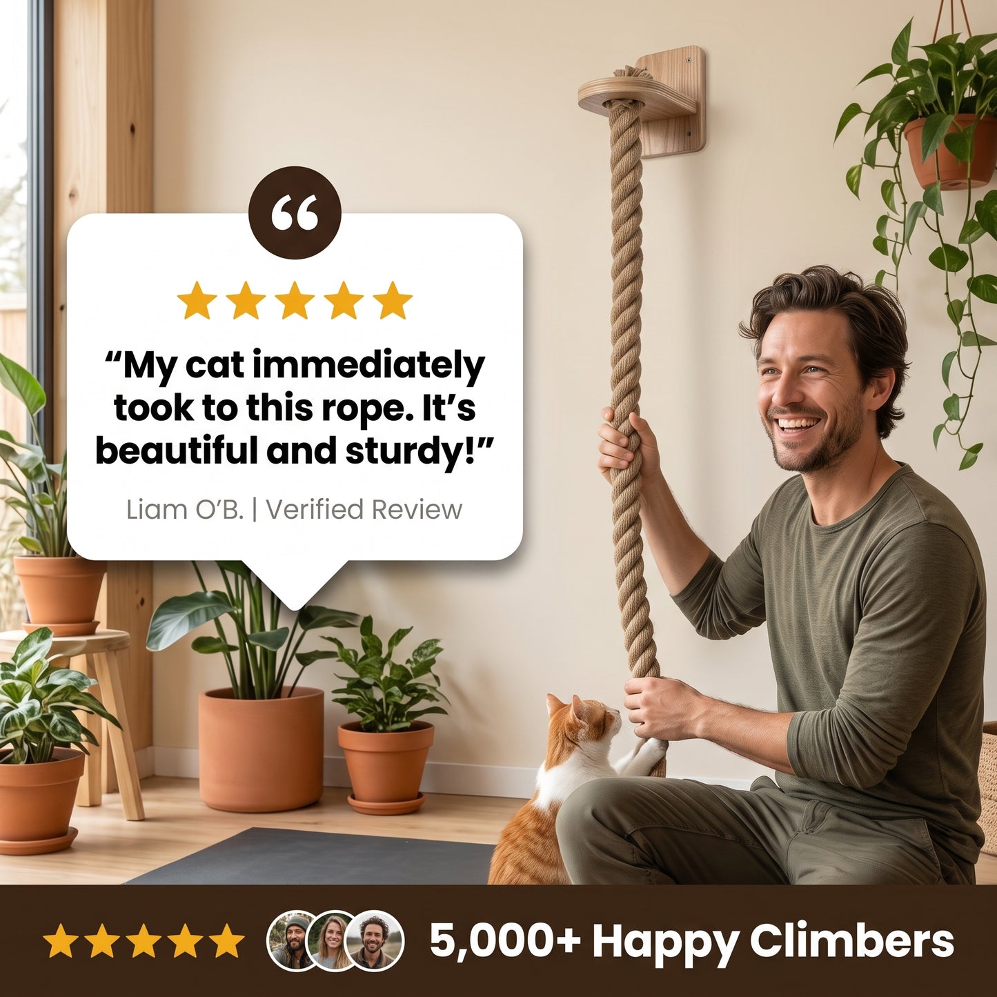Purrzan™ Wall-Mounted Cat Climbing Rope