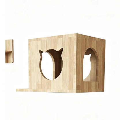 Suction-Cup Cat Climbing Wood Rope Thick Rope Floor-To-Ceiling Cat Treecompact for Small Spaces; Cat Rope Ladder Jumping