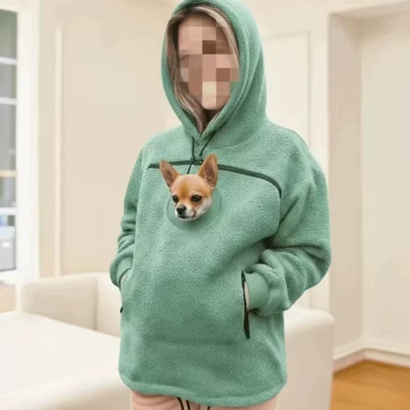 VPETBR Cat Clothes Kangaroo Pocket Plush Hoodie Polyester Dog Jersey Fabric Breathable Windproof Winter Fashion